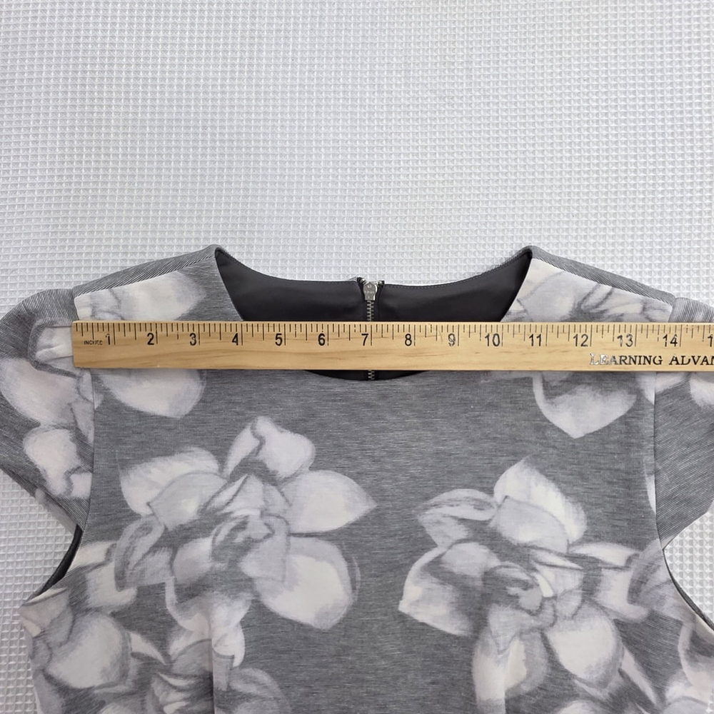 Vintage Betsey Johnson Floral Sheath Dress Women’s 2 Gray White Lined Y2K - Picture 8 of 13